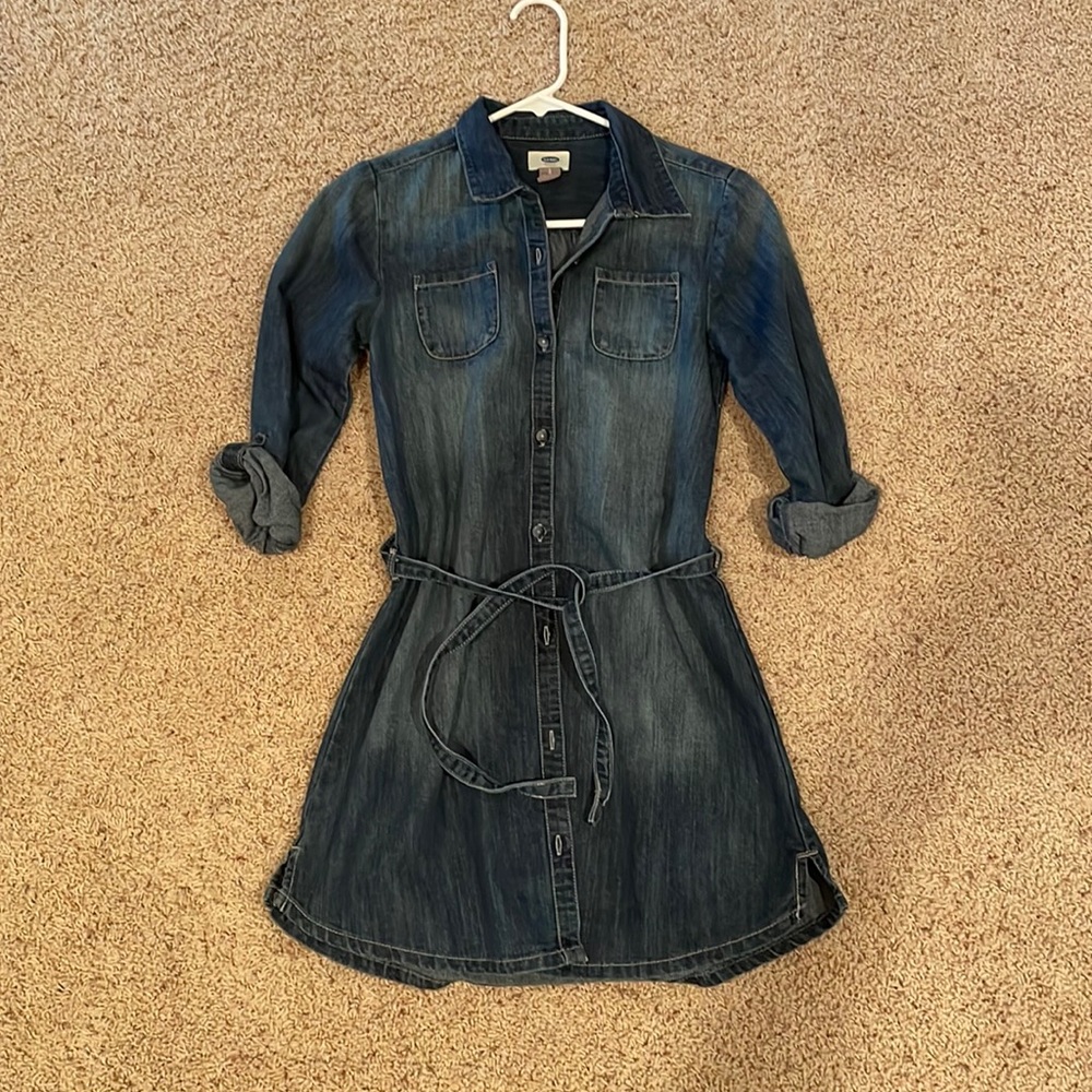 Girls Old Navy denim shirt dress